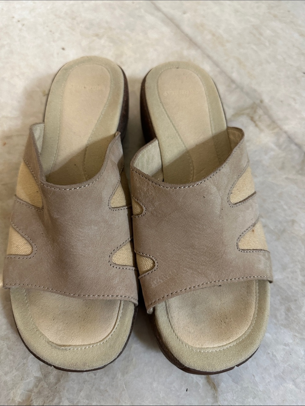 Women's Merrel Taupe Slide Sandals - Comfortable Casual Slip-Ons